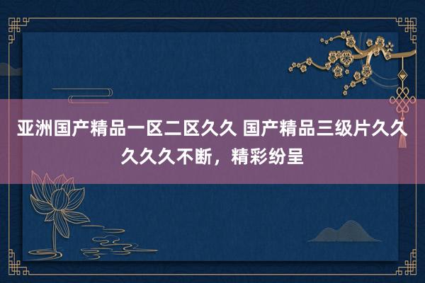 亚洲国产精品一区二区久久 国产精品三级片久久久久久不断，精彩纷呈