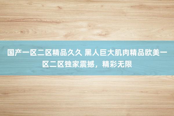 国产一区二区精品久久 黑人巨大肌肉精品欧美一区二区独家震撼，精彩无限