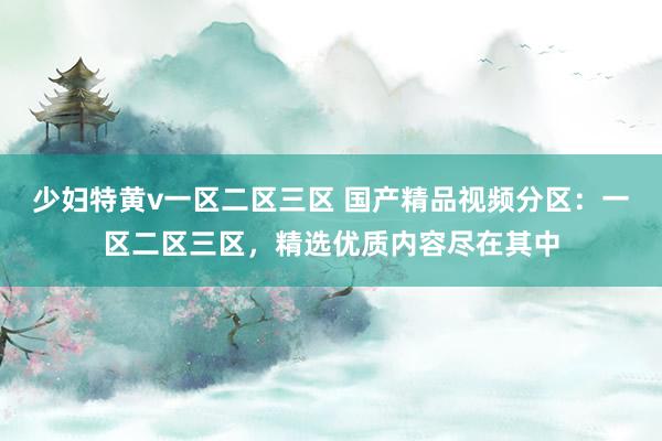 少妇特黄v一区二区三区 国产精品视频分区：一区二区三区，精选优质内容尽在其中