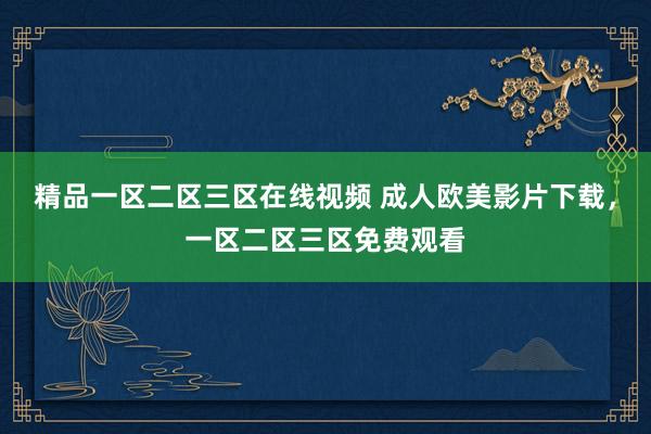 精品一区二区三区在线视频 成人欧美影片下载，一区二区三区免费观看