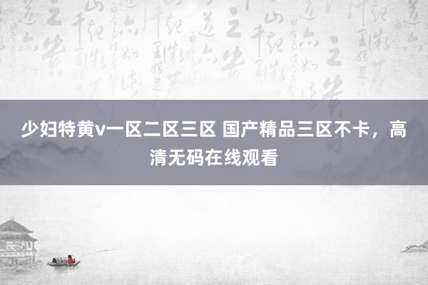 少妇特黄v一区二区三区 国产精品三区不卡，高清无码在线观看
