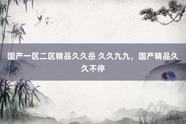 国产一区二区精品久久岳 久久九九，国产精品久久不停