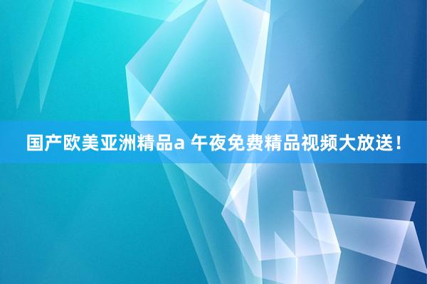 国产欧美亚洲精品a 午夜免费精品视频大放送！