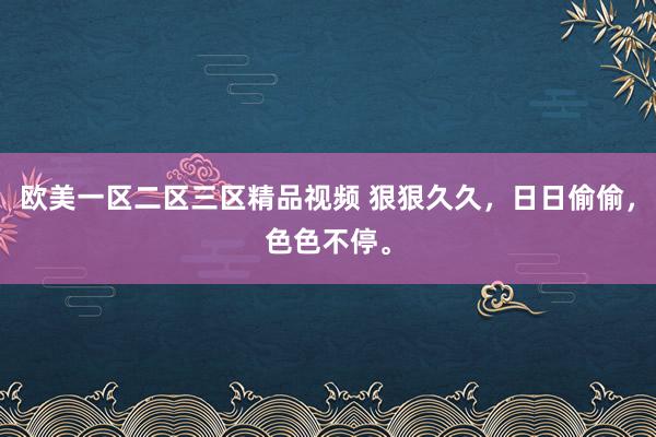 欧美一区二区三区精品视频 狠狠久久，日日偷偷，色色不停。